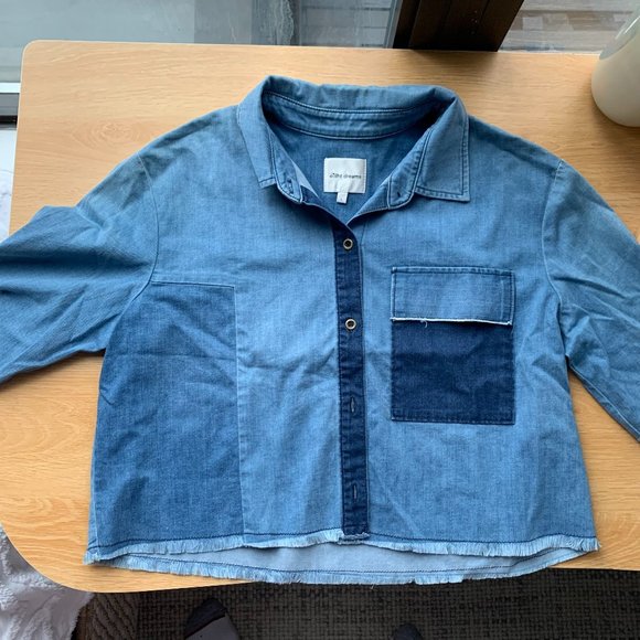 Revolve ei8ht dreams Color Block Crop Button Up - Picture 4 of 6